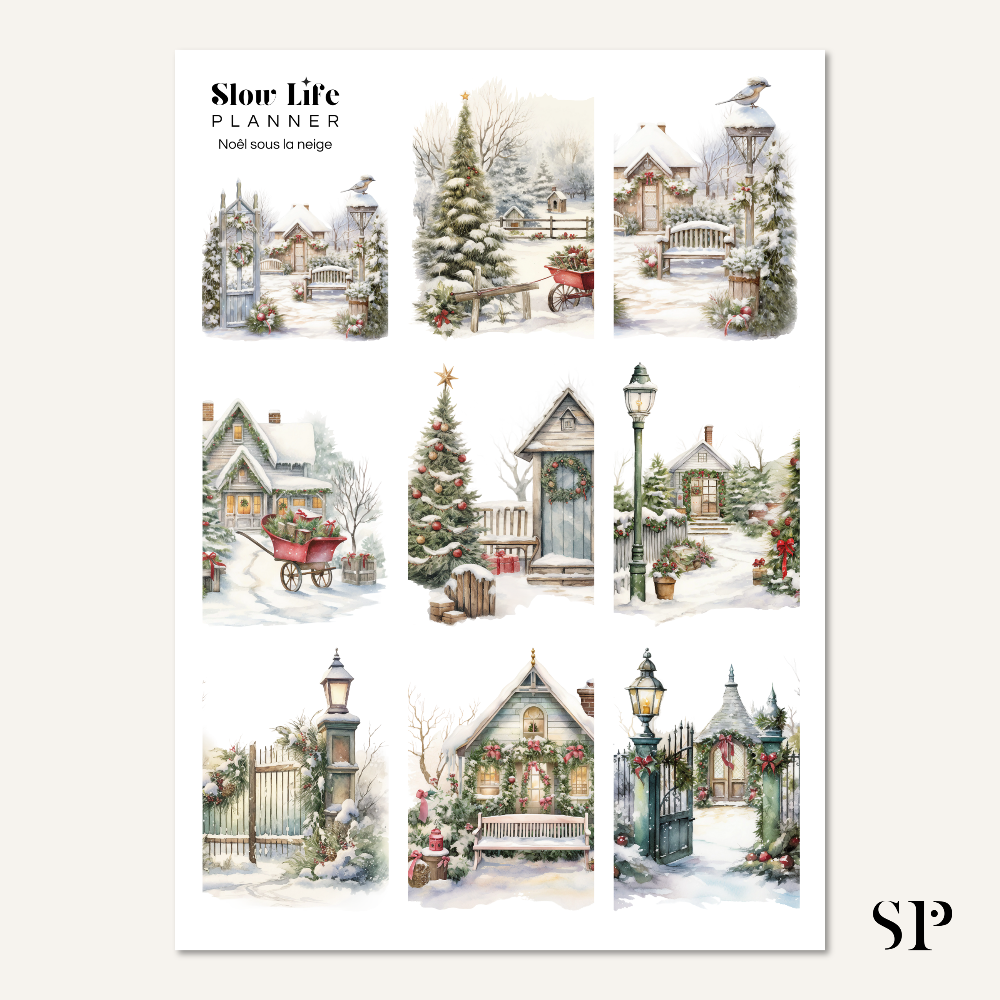 Set de Stickers Noël sous la neige