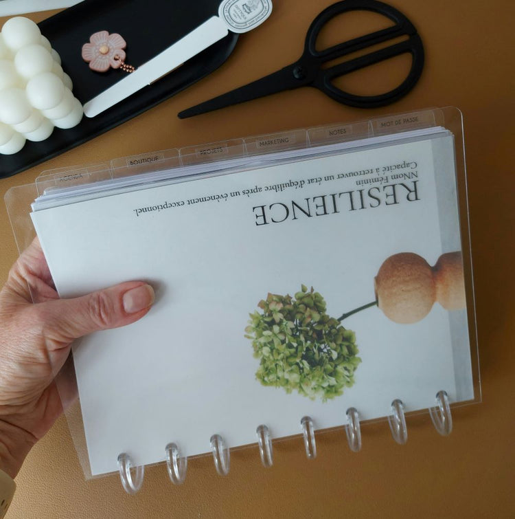 Intercalaires transparents 6 touches et stickers pour onglets