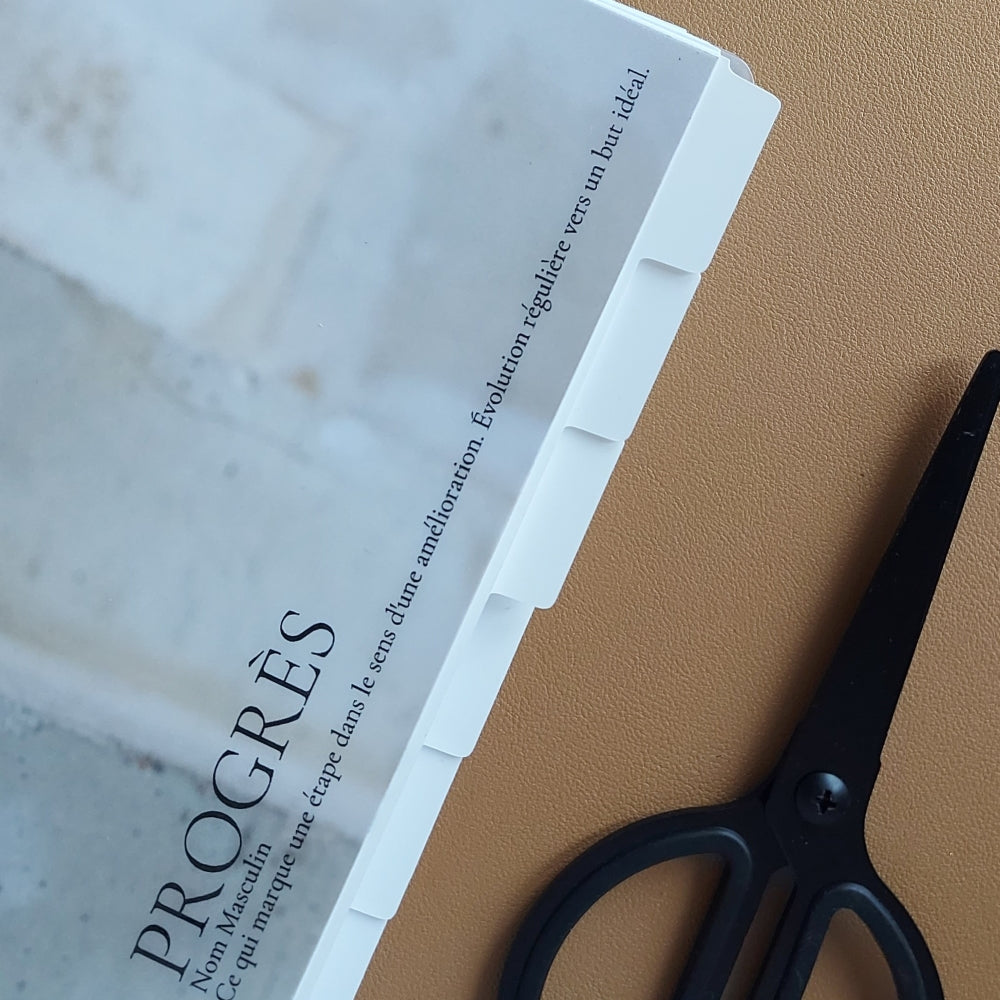 Set de 6 intercalaires plastique blanc