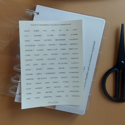 Set de 6 intercalaires plastique blanc