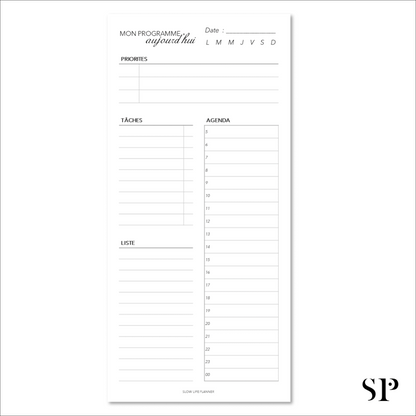 Bloc note journalier de bureau