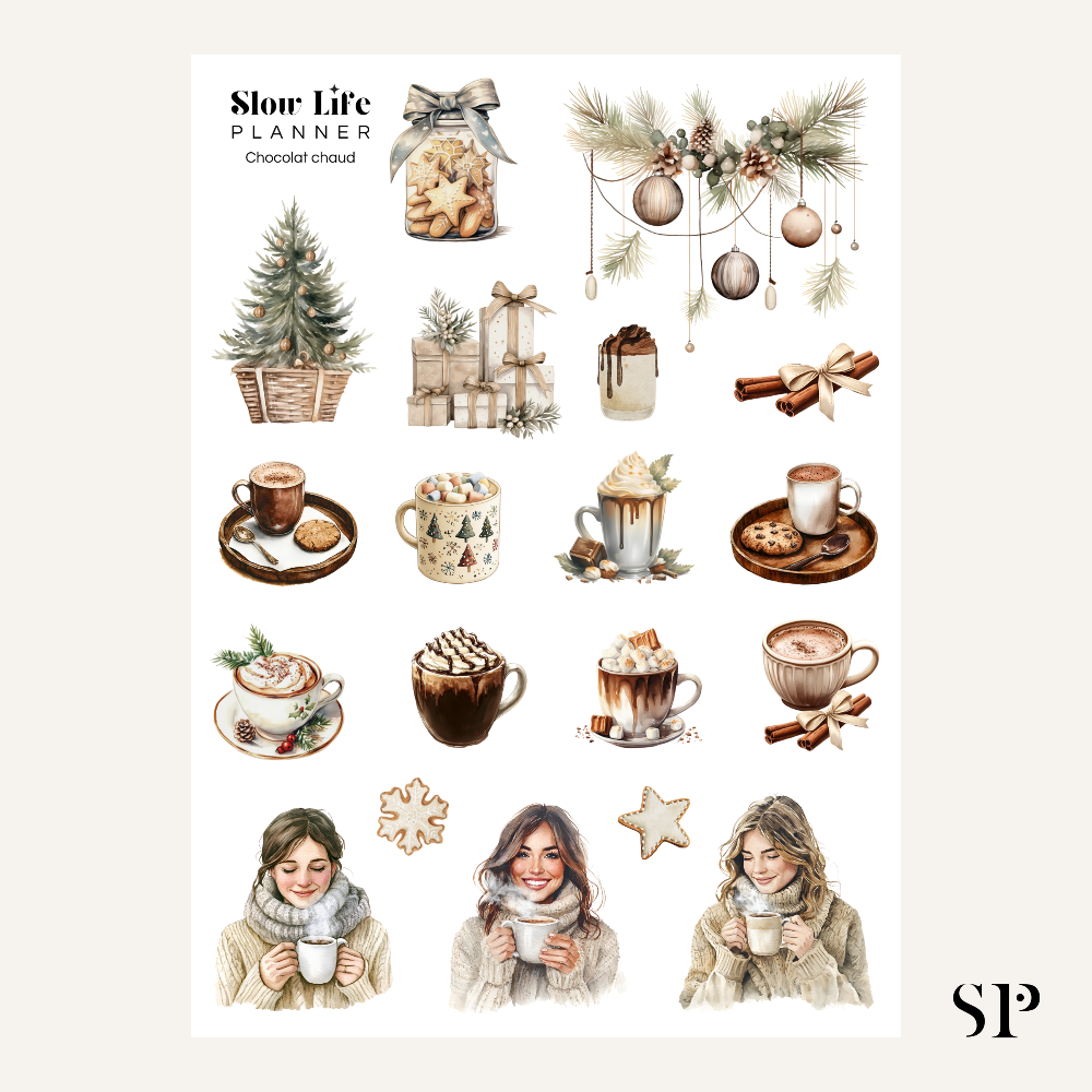 Set de Stickers Chocolat chaud