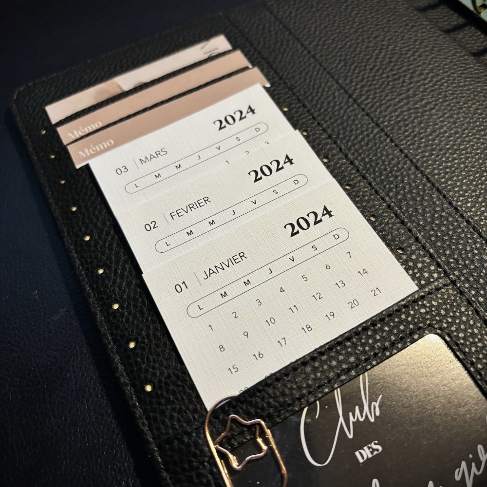 Set de 12 mini cartes calendrier 2024