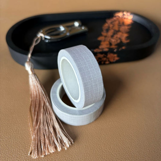 Washi tape quadrillé grège