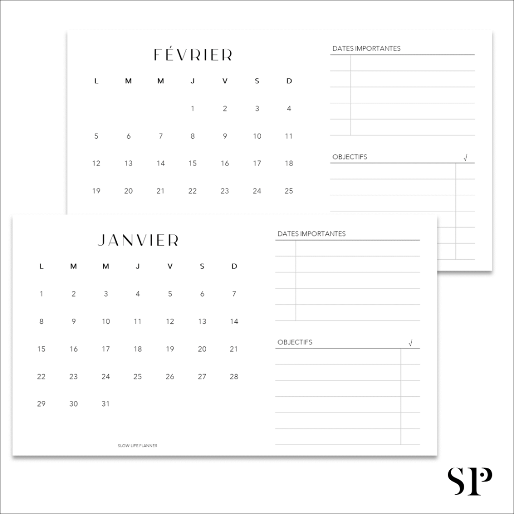 Calendrier de bureau 2024