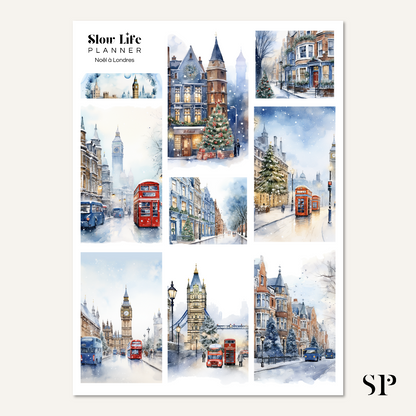 Set de Stickers Noël Paris / Londres ou New York