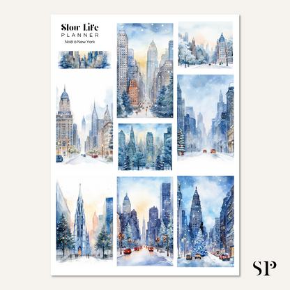 Set de Stickers Noël Paris / Londres ou New York