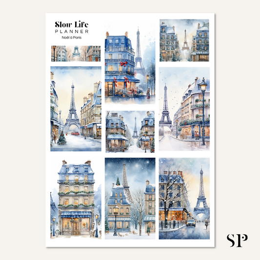 Set de Stickers Noël Paris / Londres ou New York