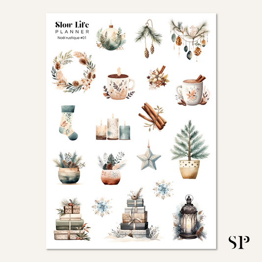 Stickers Noël rustique