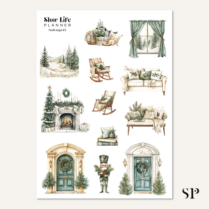 Set de stickers Noël Sage