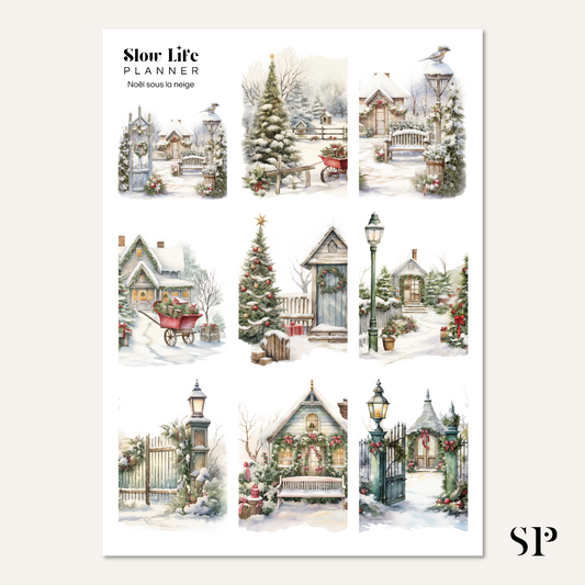 Set de Stickers Noël sous la neige