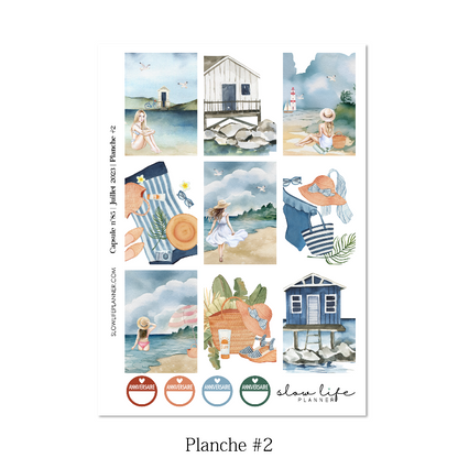 Stickers box mensuelle juillet 2023 - Set de 5 planches