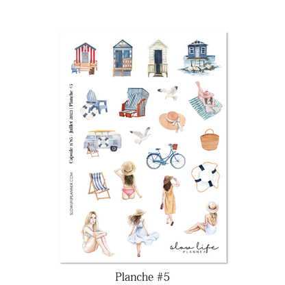 Stickers box mensuelle juillet 2023 - Set de 5 planches