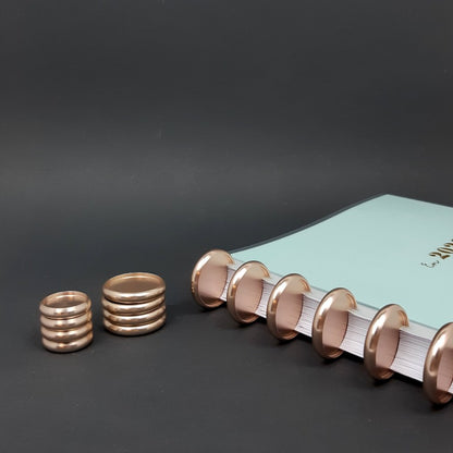 Discs aluminium rose gold pour system discbound happy planner