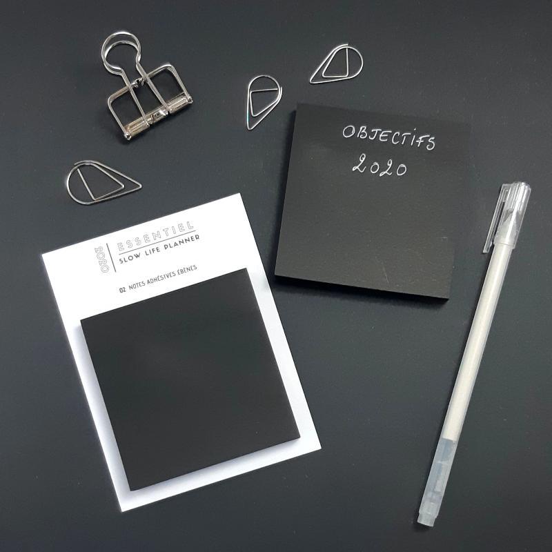 Bloc notes adhésives repositionnables noires - Black sticky notes