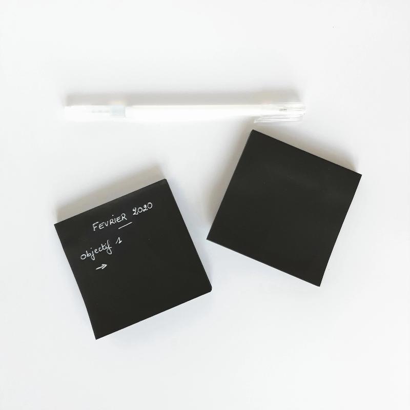 Bloc notes adhésives repositionnables noires - Black sticky notes
