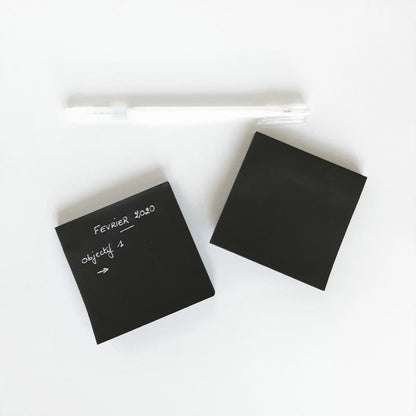 Bloc notes adhésives repositionnables noires - Black sticky notes