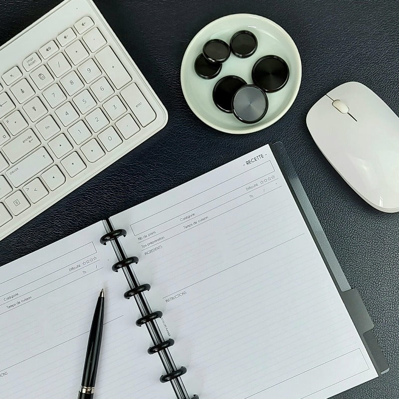 Discs aluminium noir pour system discbound happy planner