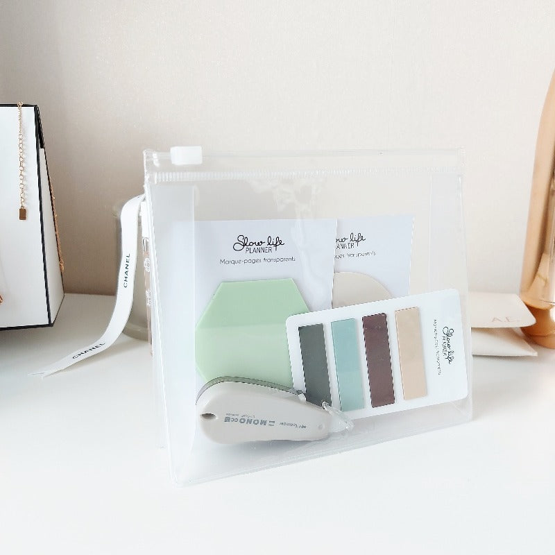 pochette de rangement transparente