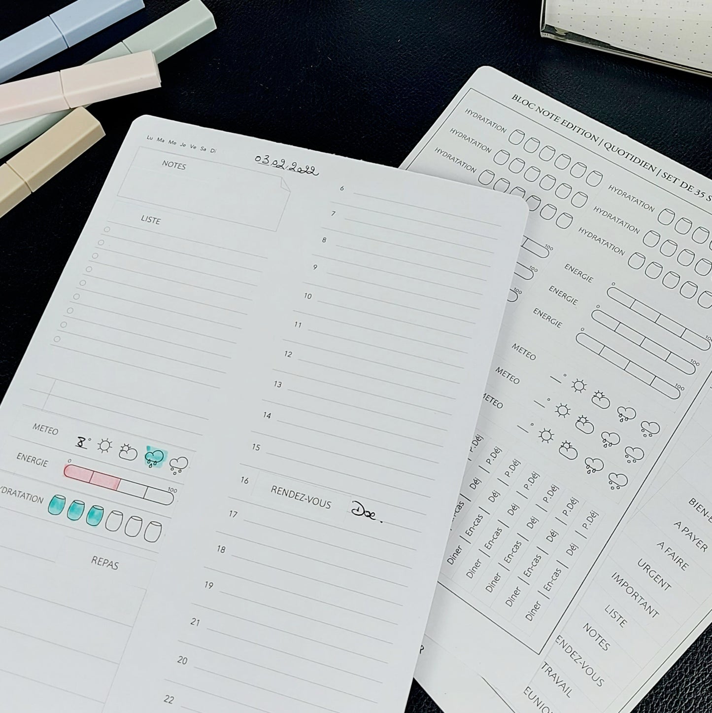 Planche de 35 Stickers | Bloc Note Edition #1