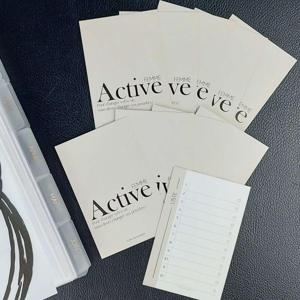 Planner card to do list Femme active