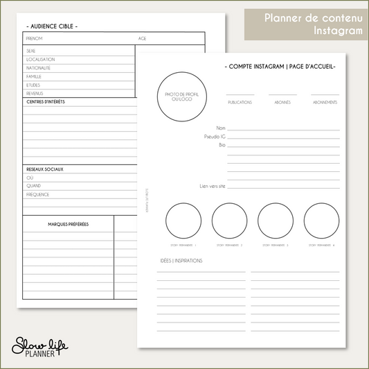 Business planner - Instagram Content planner