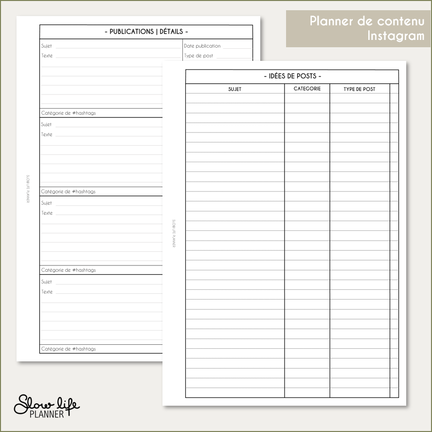 Business planner - Instagram Content planner