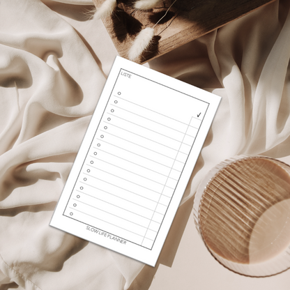 Mini bloc note de bureau liste