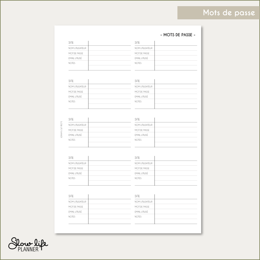 insert mots de passe