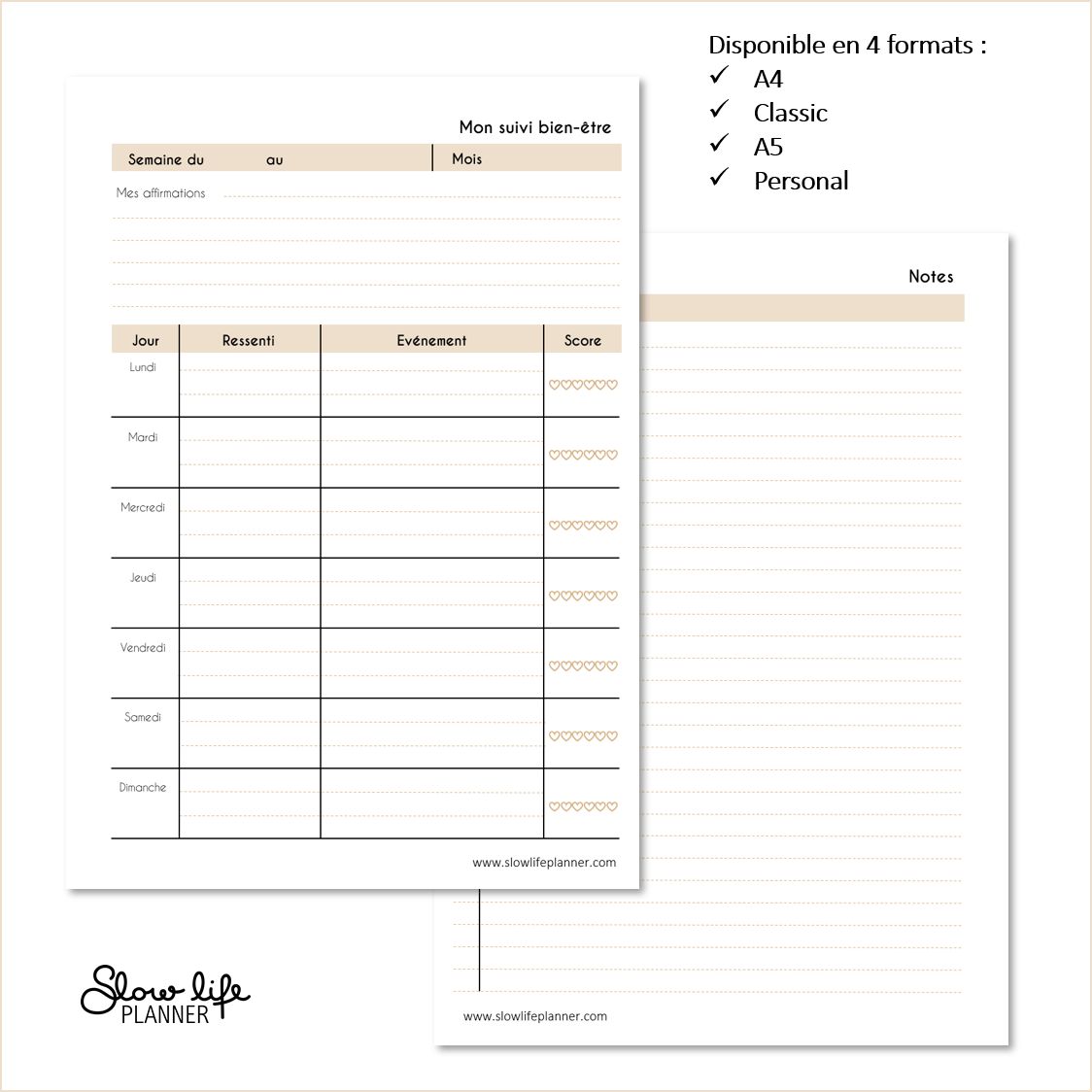 Mon agenda suivi bien-être - Slow Life Planner