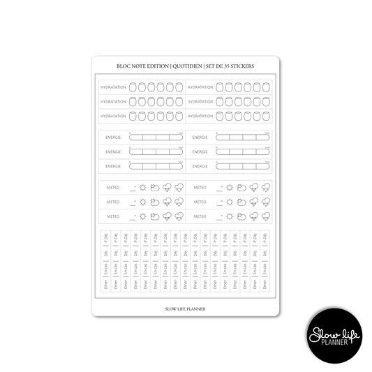 Planche de 35 Stickers | Bloc Note Edition #1