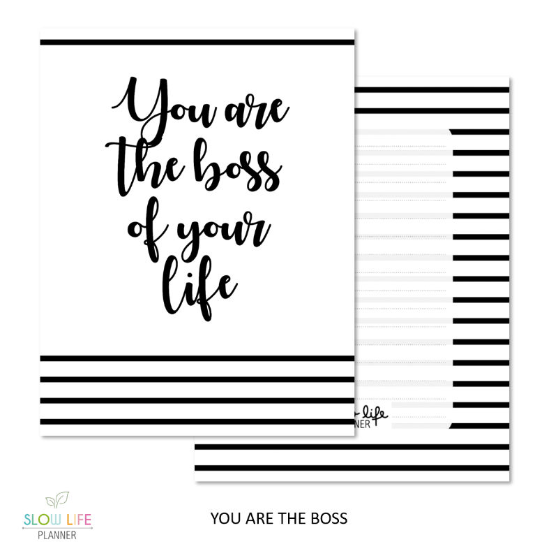Slow Life Planner Couverture interchangeable Boss of your life
