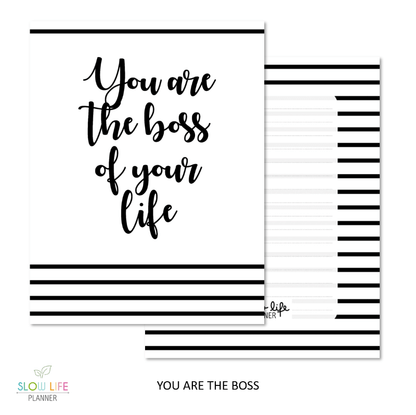 Slow Life Planner Couverture interchangeable Boss of your life
